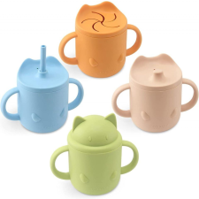 Szett 4 db LQMBABY gyerekpohár, többszínű, szilikon, 237 ml itatópohár