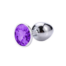 szexvital.hu Sunfo - fém anál dildó kővel (ezüst-lila) műpénisz, dildó