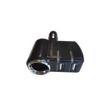 Sziklai Szivargyújtó elosztó, 1 + 2 USB autós kellék