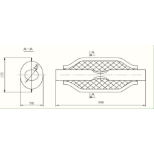 Sziklai Univerzális ovál kipufogódob, O50, 350x210x120mm, 1beeltolt2ki kipufogó alkatrész