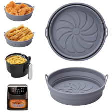  Szilikon Airfryer sütőkosár 2 darabos – összecsukható, hőálló, szürke holm30047 papírárú, csomagoló és tárolóeszköz
