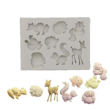 Szilikon fondant és marcipán mintázó-erdei kisállatok 6x8,5cm sütés és főzés