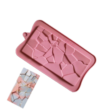  Szilikon táblás csokoládé forma-repedezett minta sütés és főzés