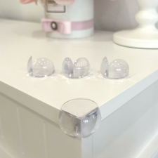  Szilikonos asztal sarok védő, átlátszó, 4 db / cs bababiztonság