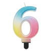  Színes 6-os Pastel Ombre számgyertya, tortagyertya