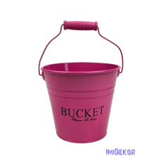  Színes bádog vödör 13 cm BUCKET - Pink dekorációs kellék