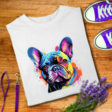 Színes bulldog férfi póló férfi póló