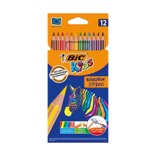  Színes ceruza BIC Kids Evolution hatszögletű hajlékony csíkos környezetbarát 12 db/készlet színes ceruza