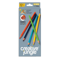 Színes ceruza CREATIVE JUNGLE grey háromszögletű 12 db/készlet színes ceruza