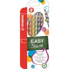  Színes ceruza készlet, háromszögletű, jobbkezes, STABILO &quot;EasyColours&quot;, 6 különböző szín színes ceruza