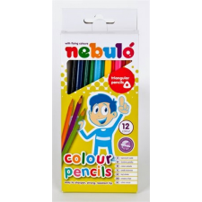  Színes ceruza készlet, háromszögletű, NEBULO, 12 különböző szín színes ceruza