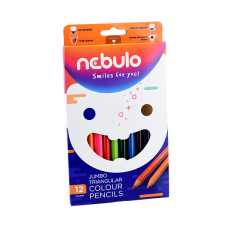  Színes ceruza NEBULO Jumbo háromszögletű 12 db/készlet színes ceruza