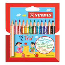  Színes ceruza STABILO Trio thick háromszögletű rövid 12 db/készlet színes ceruza