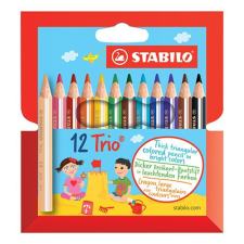 Színes ceruza STABILO Trio thick háromszögletű rövid 12 db/készlet színes ceruza
