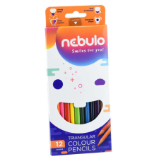 Színes ceruzakészlet 12 db-os, Nebulo, háromszög test színes ceruza