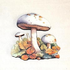  Színes dekorfigura, szürke kalapos gomba. Mérete: 9,5x9,5 cm dekorációs kellék