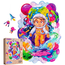 Színes fa puzzle - űrkalandor puzzle, kirakós