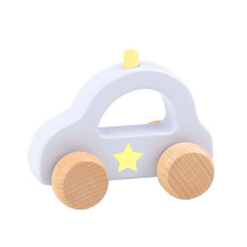  Színes fa rendőrautó  - Tooky Toys autópálya és játékautó