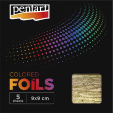  Színes fólia lap 9x9 cm 5 lap/csomag, barokkarany dekorációs kellék