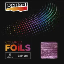  Színes fólia lap 9x9 cm 5 lap/csomag, pink dekorációs kellék