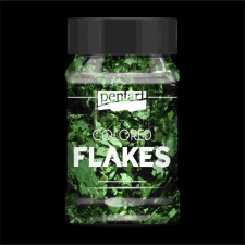  Színes fólia pehely min. 1 g, zöld dekorációs kellék