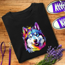  Színes husky férfi póló