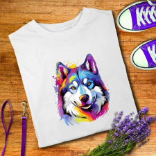  Színes husky női póló női póló