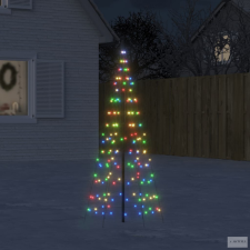  Színes karácsonyfa zászlórúdon 200 LED-del 180 cm műfenyő