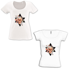  Színes koponya - Mély kivágású & Csónaknyakú Női Póló