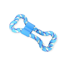  Színes kötélcsont kutyajáték – rágó és húzós játék egyben kék játék kutyáknak