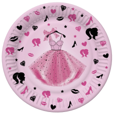SZÍNES Lányos Party Dress papírtányér 8 db-os 18 cm party kellék