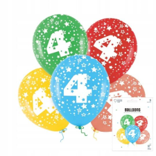 SZÍNES LÉGGÖMBÖKBŐL ÁLLÓ KÉSZLET A 4-ES SZÁMMAL EGY SZÜLETÉSNAPI PARTIRA party kellék