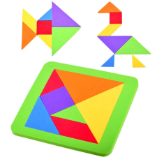 Színes logikai tangram kirakó kreatív és készségfejlesztő