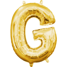 SZÍNES Mini G betű Fólia lufi, Gold 33 cm party kellék