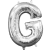 SZÍNES Mini G betű Fólia lufi, Silver 33 cm