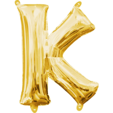 SZÍNES Mini K betű Fólia lufi, Gold 33 cm party kellék