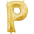 SZÍNES Mini P betű Fólia lufi, Gold 33 cm