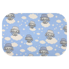  Színes mintás textil pelenka 70x80 cm- Kék elefánt kalapban mosható pelenka