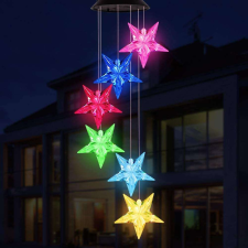 Színes, napelemes LED Fényfüzér 30db izzóval - Csillag karácsonyfa izzósor