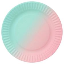 Színes Ombre papírtányér 6 db-os 18 cm party kellék