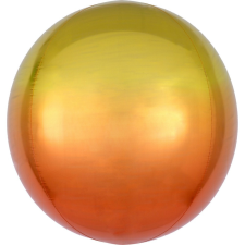 SZÍNES Ombré Yellow and Orange Gömb Fólia lufi 40 cm party kellék
