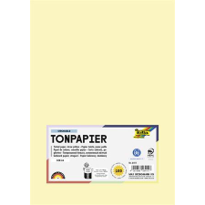  Színes papír, A4, 130 g, 100 lap, FOLIA, szalmasárga kreatív papír