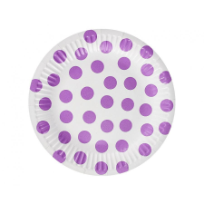 SZÍNES Pöttyös Lavender Polka Dots papírtányér 6 db-os 18 cm party kellék