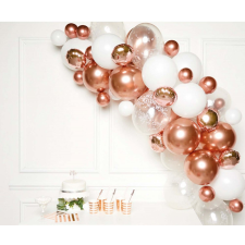 Színes Rose Gold léggömb, lufi girland 66 db-os szett party kellék