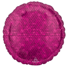 SZÍNES Rózsaszín flitter mintás fólia lufi 43 cm party kellék