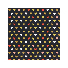 SZÍNES Szerelem XOXO Black szalvéta 20 db-os 33x33 cm party kellék