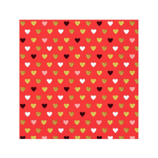 SZÍNES Szerelem XOXO Red szalvéta 20 db-os 33x33 cm papírárú, csomagoló és tárolóeszköz