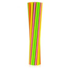 SZÍNES Színes Neon papír szívószál 24 db-os party kellék