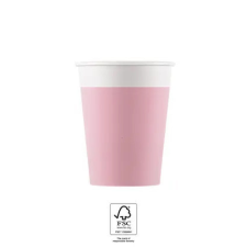 SZÍNES Unicolour Pink, Rózsaszín papír pohár 8 db-os 200 ml FSC party kellék