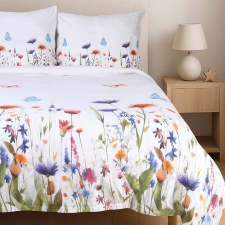  Színes virágos kétszemélyes flanel ágyneműhuzat lakástextília